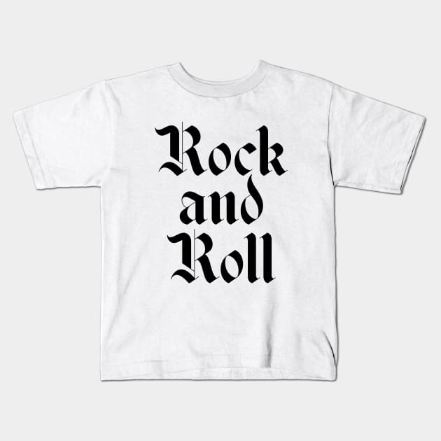 Rock and roll logo Kids T-Shirt by lkn